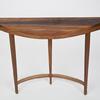 Minnie Table
Deco console table in fumed white Oak or Mahogany 12x48x30
